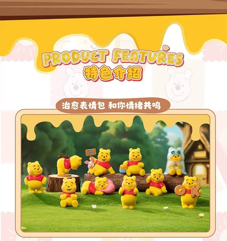 TOP TOY Disney Pooh Bear Expression Pack Series Blind Box Cute Desktop Decoration Ornament Children's Toy Model Birthday Gift