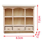 1Pcs Dollhouse Miniature Bookcase Storage Rack Mini Wood Cherry Display Shelf Cabinet Cupboard Doll House Furniture Model Toys