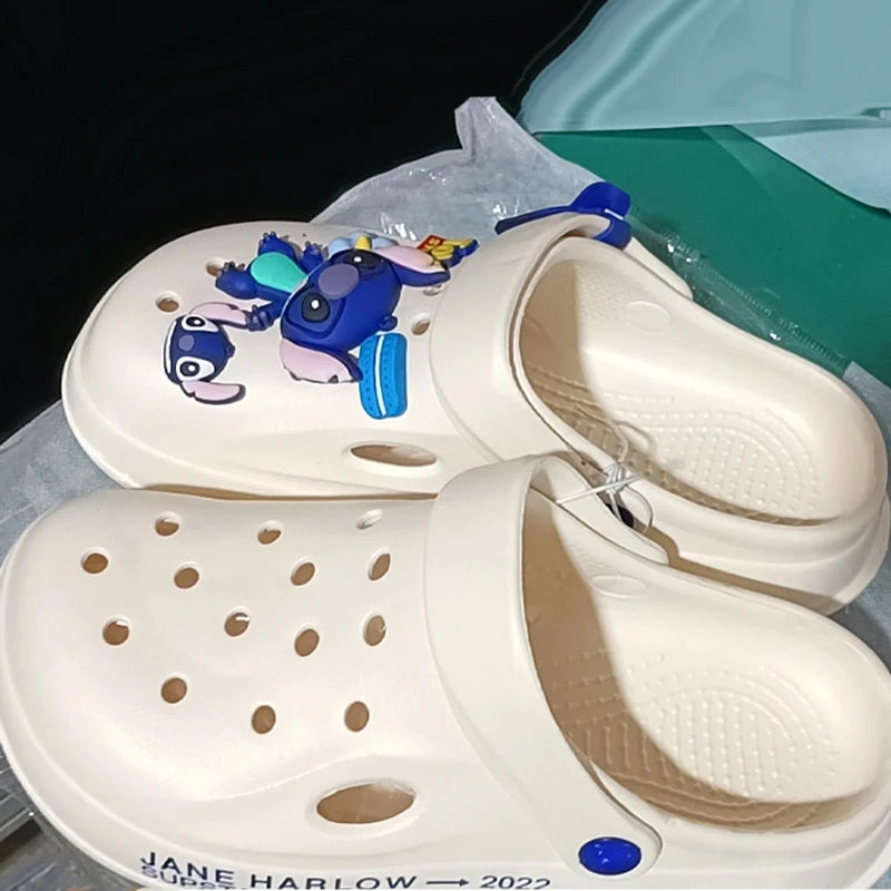 New Cartoon Stitch Series Head Slippers For Couples Are Super Light Anti-Slip And Versatile Casual Shoes For Men And Women Gifts