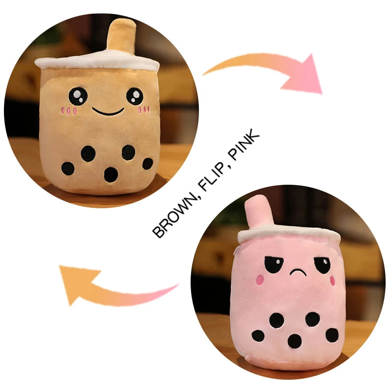 Kawaii Milk Tea Cup Plush Pillow 23cm Stuffed Food Fruit Boba Doll Ultrasoft Stuffed Plush Tea Shop Kids Toys Birthday Gift