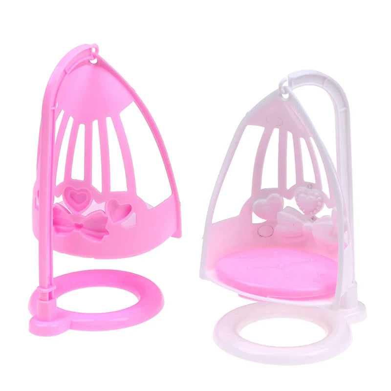 Dollhouse Swing Chair For Girl Doll Miniature Plastic Furniture Toys Doll House Decor