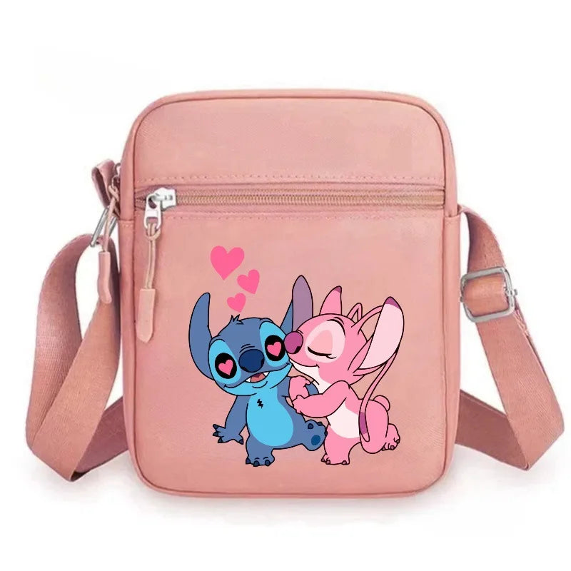2026 Disney Latest Hot Selling Stitch Printed Boys and Girls Colorful Small Square Bag Casual Fashion Cute Women's Shoulder Bag