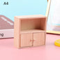 1Pcs Dollhouse Miniature Bookcase Storage Rack Mini Wood Cherry Display Shelf Cabinet Cupboard Doll House Furniture Model Toys