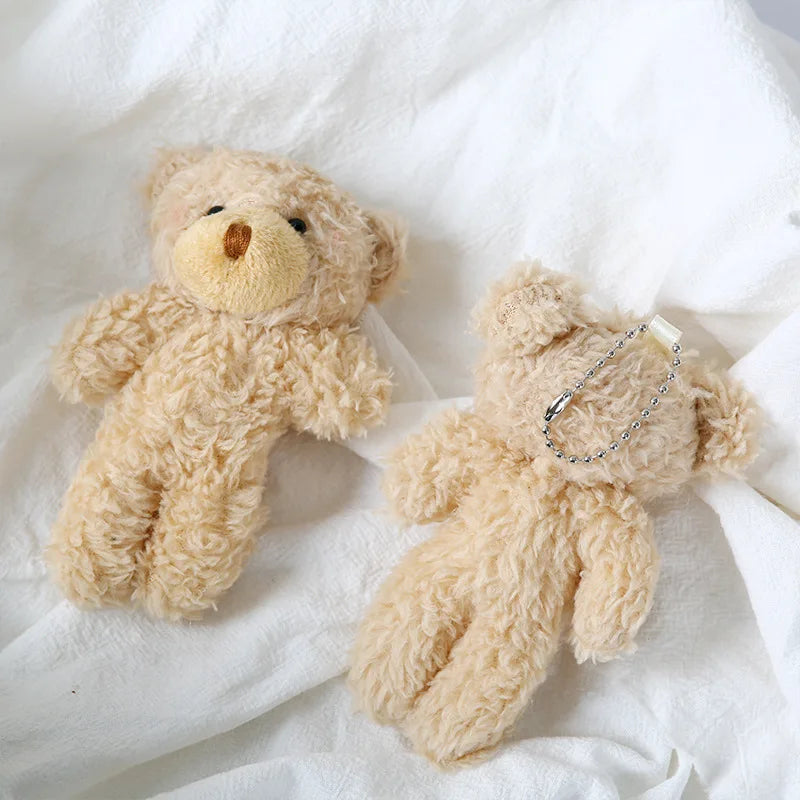 10/30/50pcs12cm Cute Blush Teddy Bear Cartoon Rabbit Bunny Animal Plush Stuffed Dolls Toys Keychain Pendent Small Gift Wholesale