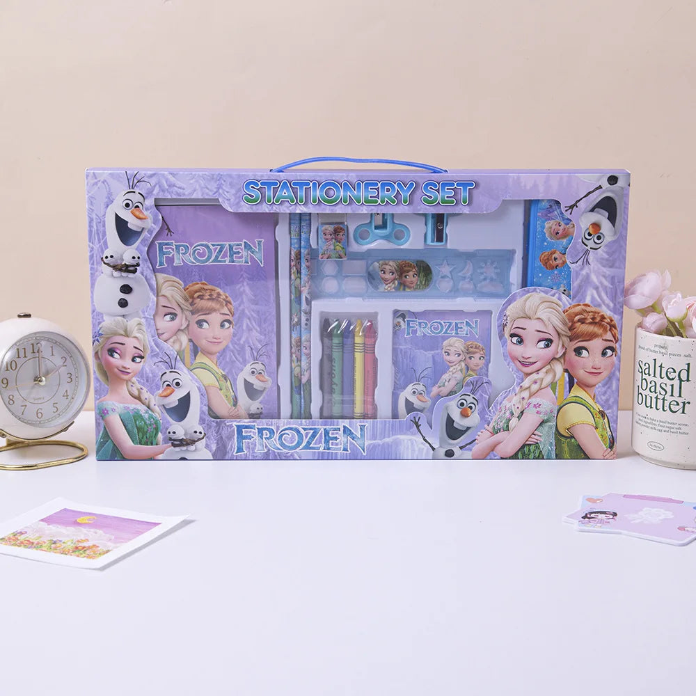 2026@ Disney Lilo & Stitch Frozen Princess 14Pcs Kids Stationery Set Portable Student Learning Supplies Ideal Christmas Gift