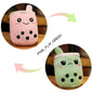 Kawaii Milk Tea Cup Plush Pillow 23cm Stuffed Food Fruit Boba Doll Ultrasoft Stuffed Plush Tea Shop Kids Toys Birthday Gift