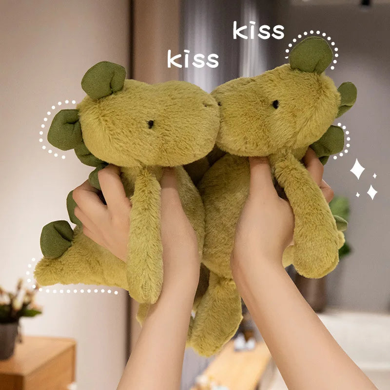 JC Shy Green Dinosaur Series Plush Stuffed Doll Cute Dinosaur Soft Cartoon Chidren Trendy Toy Girl Bag Charm Festive Fun Gifts