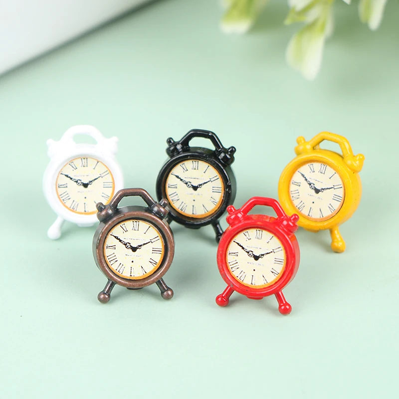 1Pc 1:12 Dollhouse Miniature Alarm Clock Model Doll Home Room Decoration Toy