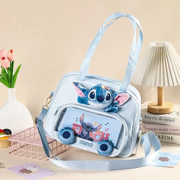 Disney Stitch Cartoon Shoulder Bag Cute Anime Tote Bag Casual Daily Purse Fashion Handbag Kawaii Girl Shopping Bag wholesale