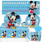 Mickey Mouse Birthday Party Decoration Blue Mickey Tableware Cups Plates Balloons Backdrop Pannents Gift Bag Kids Party Supplies