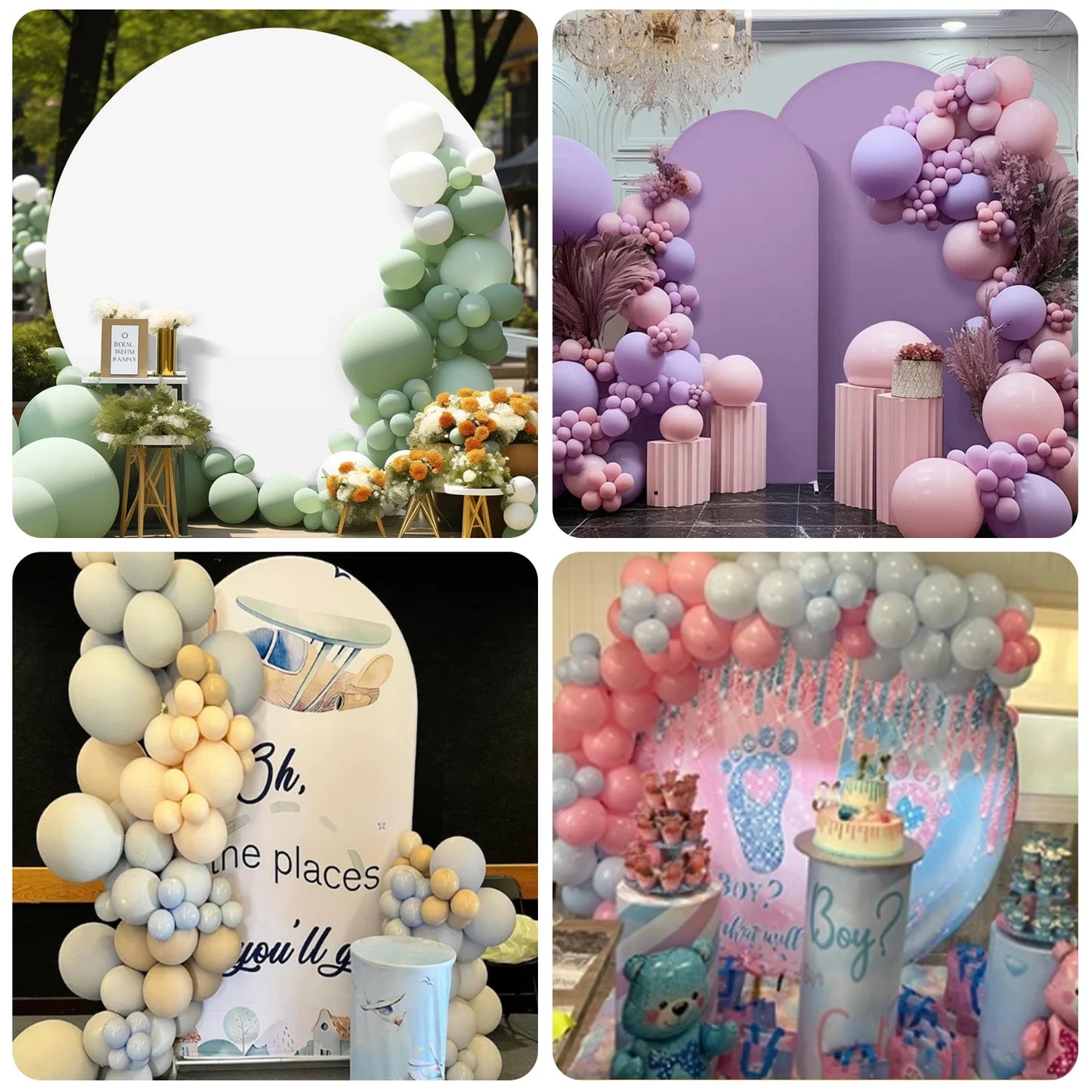 Arch Cute Stitch and Angel Theme Background Kids Birthday Party Backdrop Polyester Arch Banner Photography Props