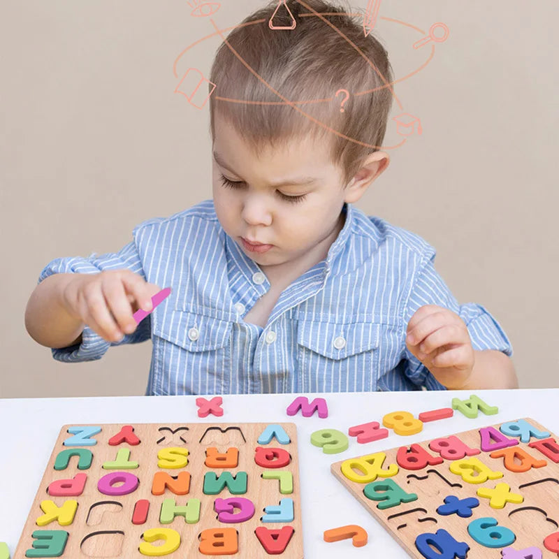 Baby Wooden Montessori Puzzle Child Game Wooden Puzzle 3D Cartoon Animal Puzzle Babies Toys Puzzles For Kids 1 2 3 Year Old