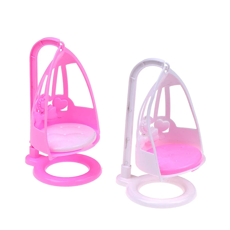 Dollhouse Swing Chair For Girl Doll Miniature Plastic Furniture Toys Doll House Decor