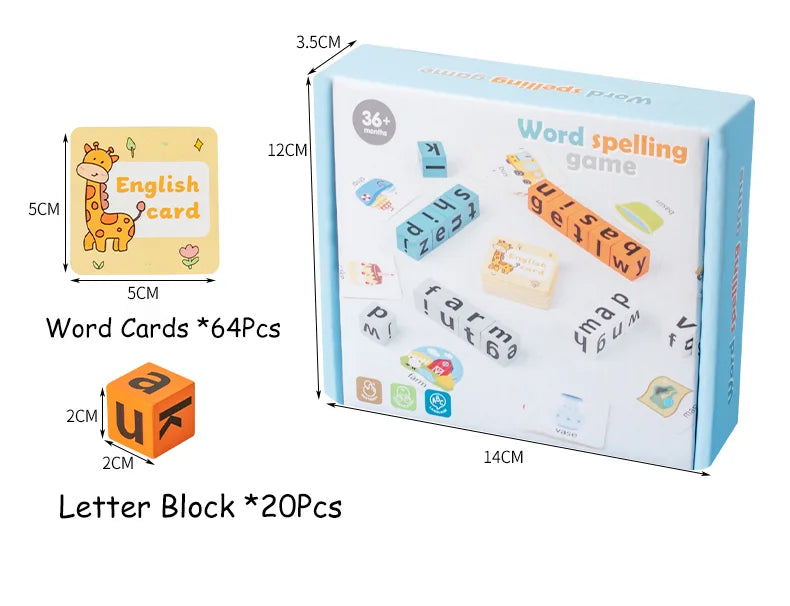 3D Puzzle Wooden Space Thinking Imagination Logic Games Spell Word Toy Children's Math Educational Toys BoardGifts For Kids DIY