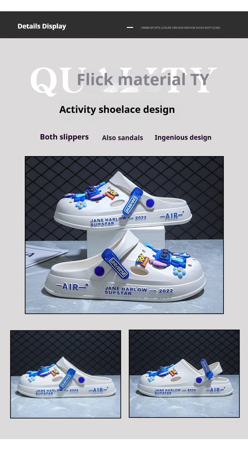 New Cartoon Stitch Series Head Slippers For Couples Are Super Light Anti-Slip And Versatile Casual Shoes For Men And Women Gifts