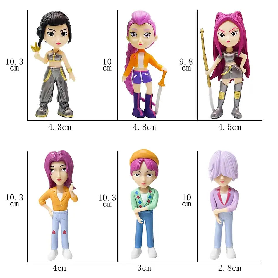 High Quality Kpop Devil Hunter Rumi Zoe Mira anime polyvinyl chloride character collection desktop trinkets Childrens