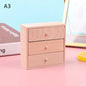 1Pcs Dollhouse Miniature Bookcase Storage Rack Mini Wood Cherry Display Shelf Cabinet Cupboard Doll House Furniture Model Toys