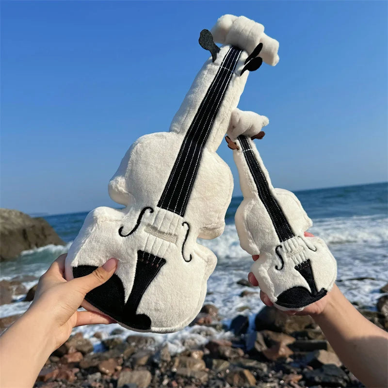27cm Violin Plush Toys Funny Decorative Ornaments Realistic Violin Doll Exquisite Throw Pillows Birthday Gifts For Child Friends