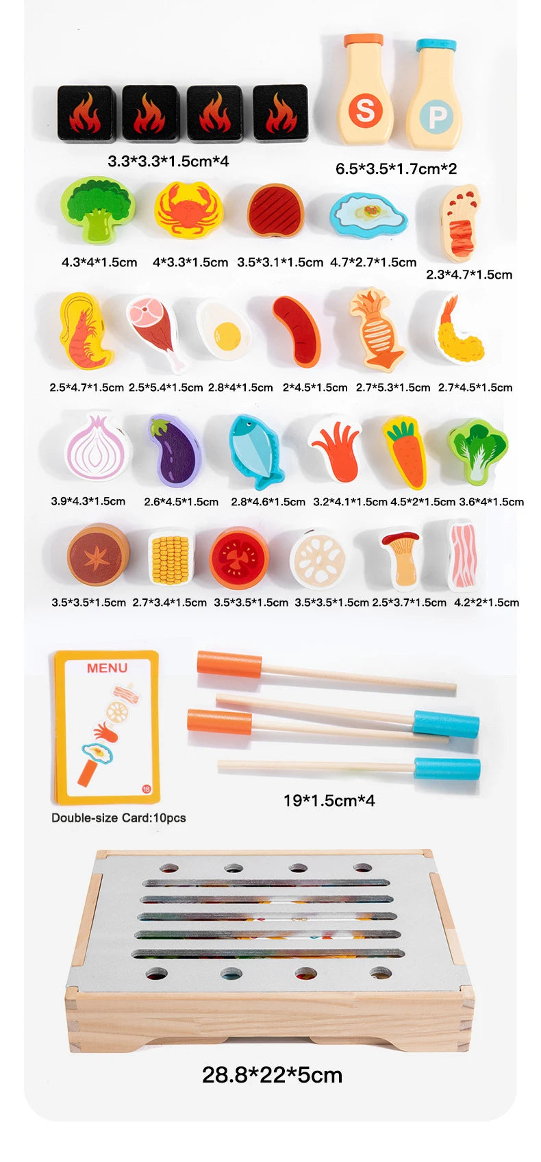 Montessori Wooden Pretend Play Kitchen Toys Dessert Puzzle Toys Simulation Barbecue Pretend Role Indoor Game For Toddlers Age 3+