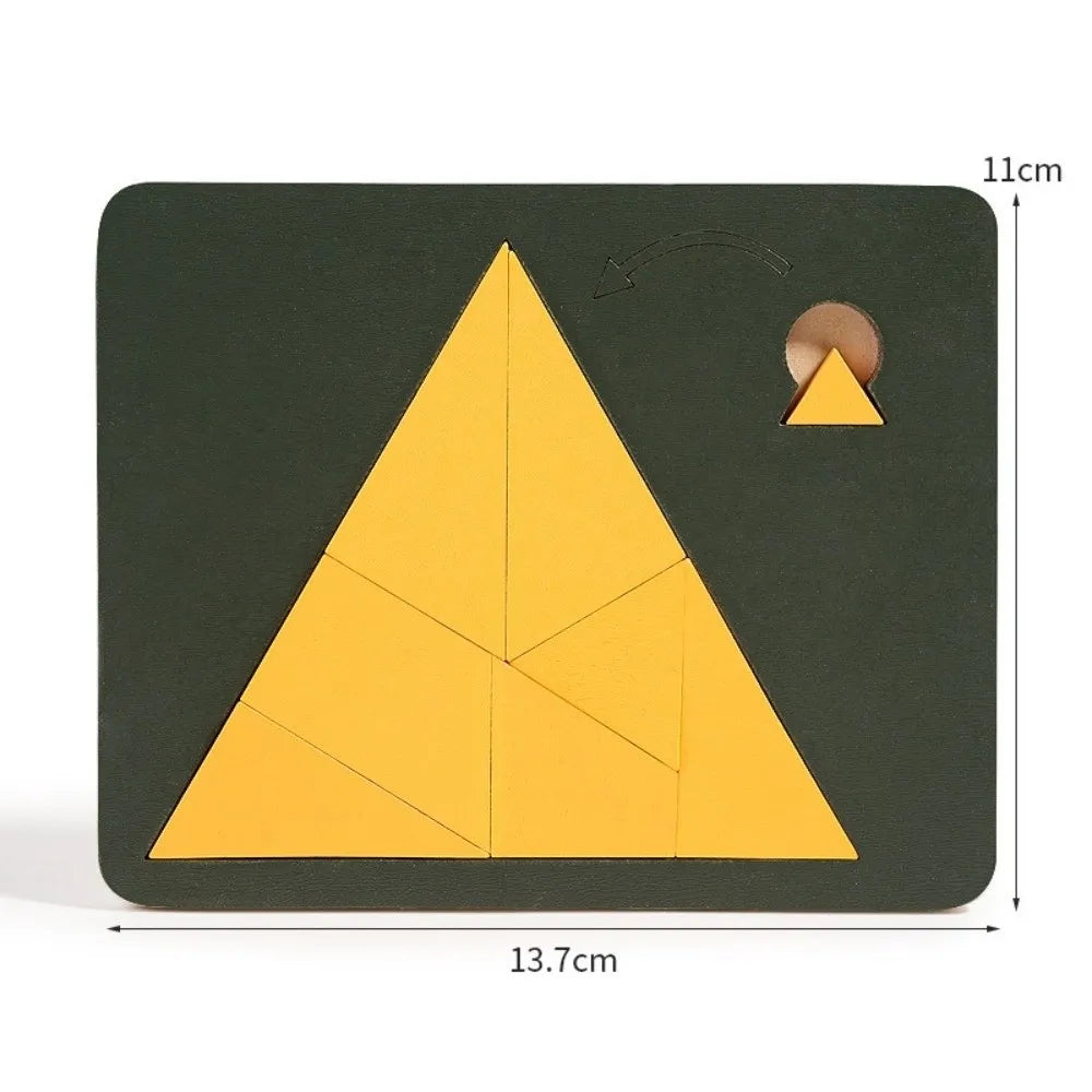 Irregular Shape Triangle Puzzle Colorful Logic Training Wooden Block Puzzle Montessori Three-Dimensional Brain Teaser Game