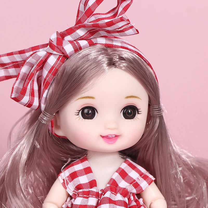 17cm Mini Doll 13 Movable Joint Doll With 3D Big Eyes DIY Toy Doll With Clothes Dress Up 1/12 Fashion Doll Children Girls Gift