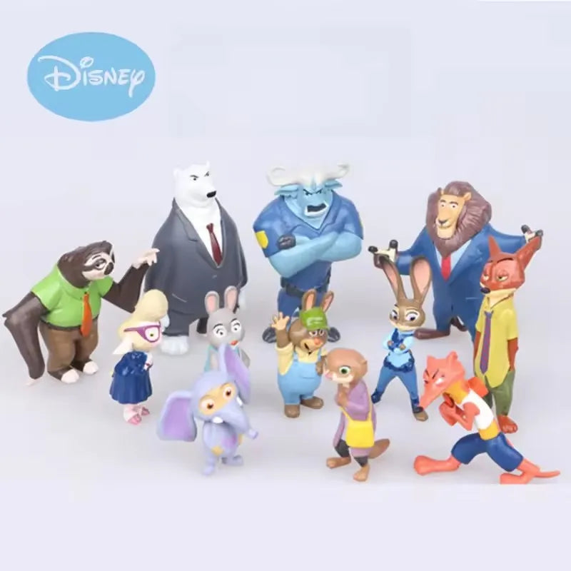 @@ 12pcs/set  Disney Zootopia Animals Action Figure Toys Rabbit Judy Hopps Fox Nick Wilde Movie Kids Gift Collection Figures