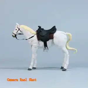 Figma 490 Brown White Black Yellow Horse Articulated Poseable Horse Model Toy Figure Diorama Display Set Scene Gift Collector