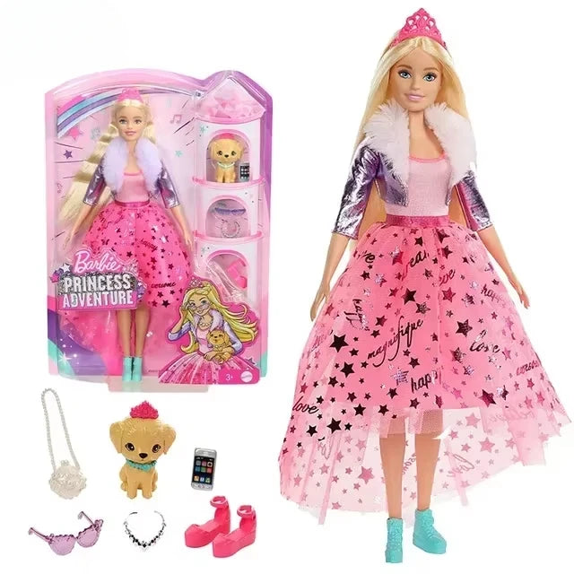 Original Barbie Fashionistas Doll 1/6 Black Wavy Blonde Hair Floral Dress Bjd Toys for Girls Clothes Accessories Fashion Trends