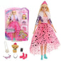 Original Barbie Fashionistas Doll 1/6 Black Wavy Blonde Hair Floral Dress Bjd Toys for Girls Clothes Accessories Fashion Trends