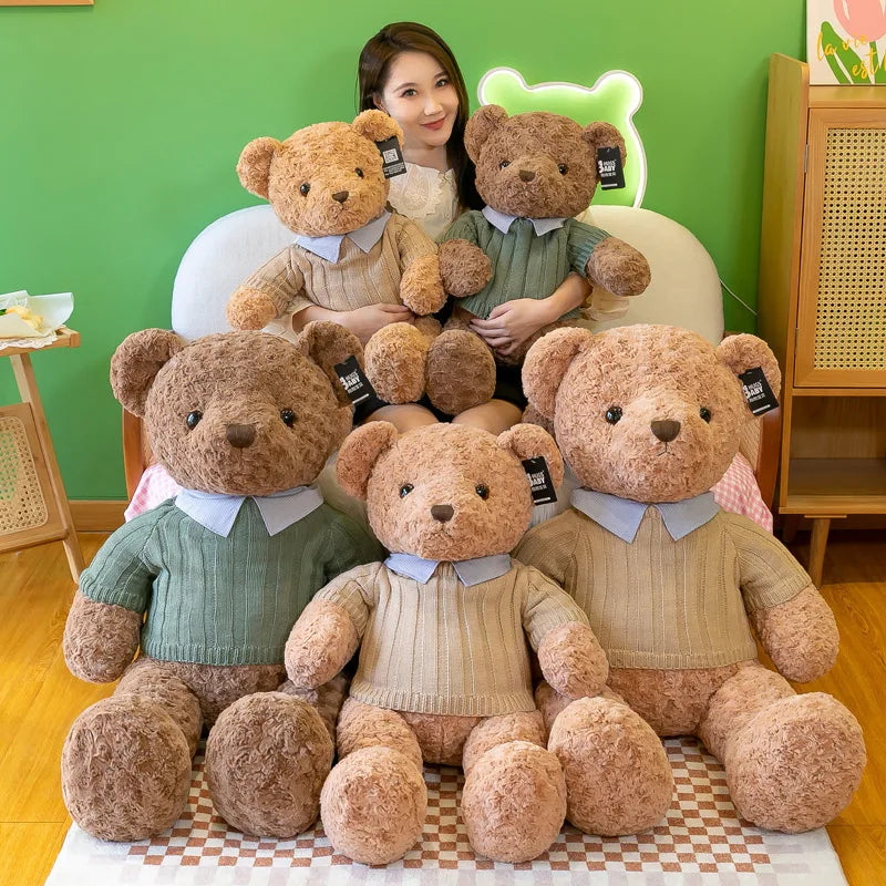 Brown Bear Toy Princess Plush Doll A Bear In A Sweater A Girl'S Birthday Present Boy'S Couch Pillow Bear Doll 30cm And 40cm