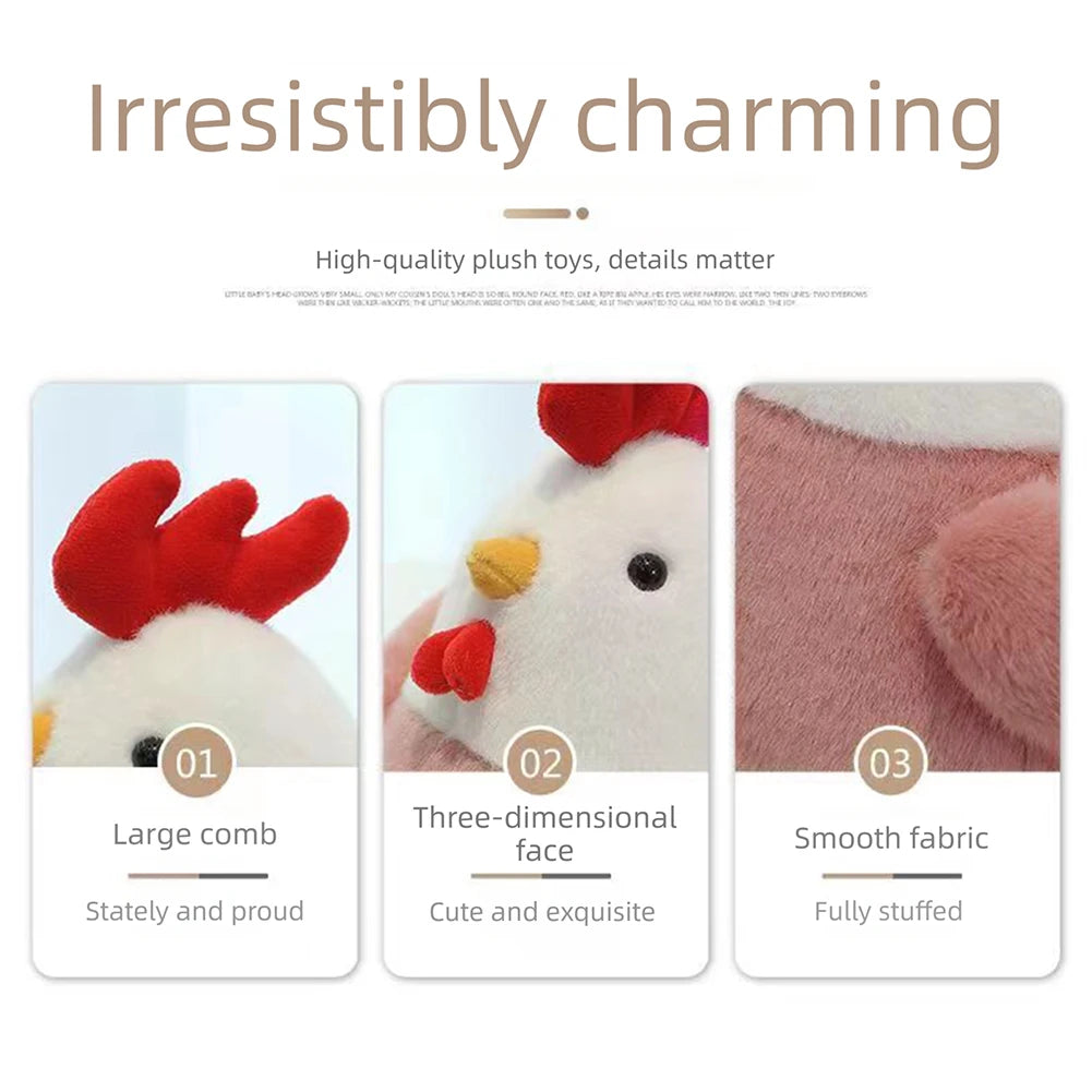Chicken Plush Toy Soft Fluffy Chicken Stuffed Animal Super Soft Hugging Cuddly Doll Pillow For Room Decor Present For Friends