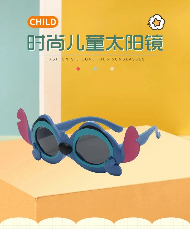 Disney Anime Lilo & Stitch Sunglasses Cute Cartoon Stitch Y2K Polarized Soft Sunglasses UV400 Anti-UVA UVB Outdoor Goggles Toy