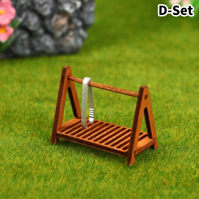 1Pcs Dollhouse Miniature furniture Display Shelf Bread Rack Cake Shelf Storage with Tongs DIY Bakery Shop Decor Doll House Toys