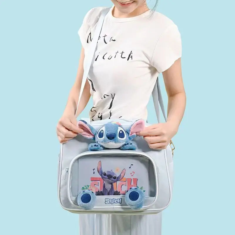 Disney Stitch Cartoon Shoulder Bag Cute Anime Tote Bag Casual Daily Purse Fashion Handbag Kawaii Girl Shopping Bag wholesale