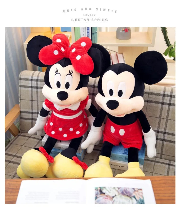 Disney Mickey Mouse Minnie Mouse Soft Plush Toys Cartoon Stuffed Dolls Kids Birthday Gifts Wedding Claw Machine Prizes Bed Pals