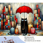 Cats Under Red Umbrella in City Rain Jigsaw Puzzle Adult Whimsical Theme Intellectual Game Home Leisure Decorative Puzzle Toy