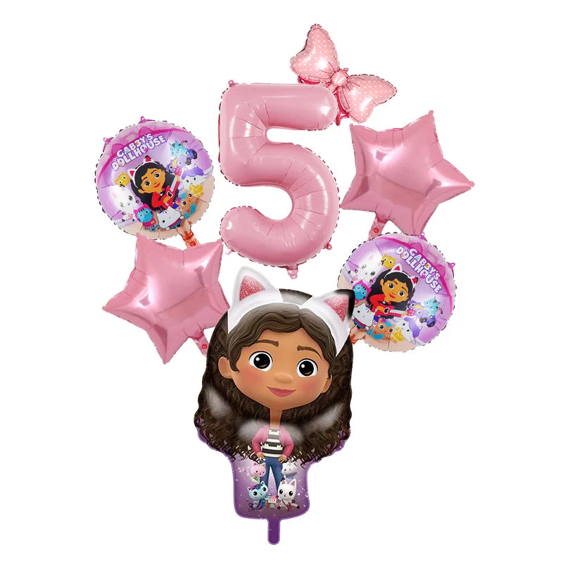 Gabby Dollhouse Cats Birthday Party Supplies Disposable Tableware Plates Cup Napkin Banner Tablecloth Cake Decoration Kids Gifts