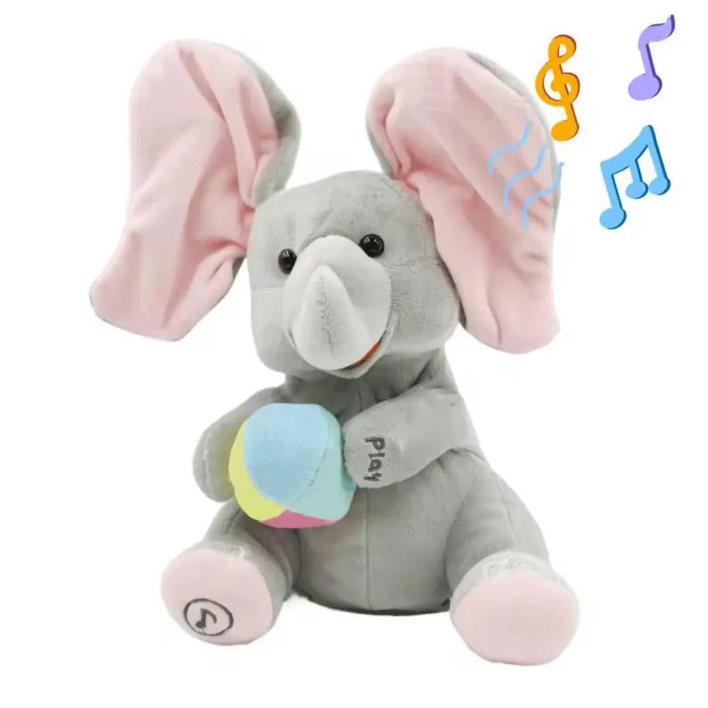 Hide-and-seek Elephant Plush Toy Flapping Ears With Cheerful Songs Elephant Soft Soothing New Born Gift For 3-12 Months Gifts