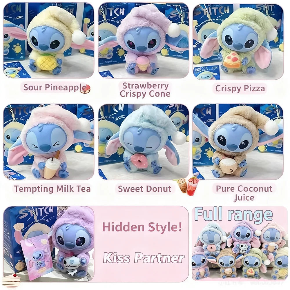 Disney Stitch 'Eat before Sleep' Mystery Box Kawaii Vinyl Figure Keychain Cute Plush Doll Christmas Surprise Gift