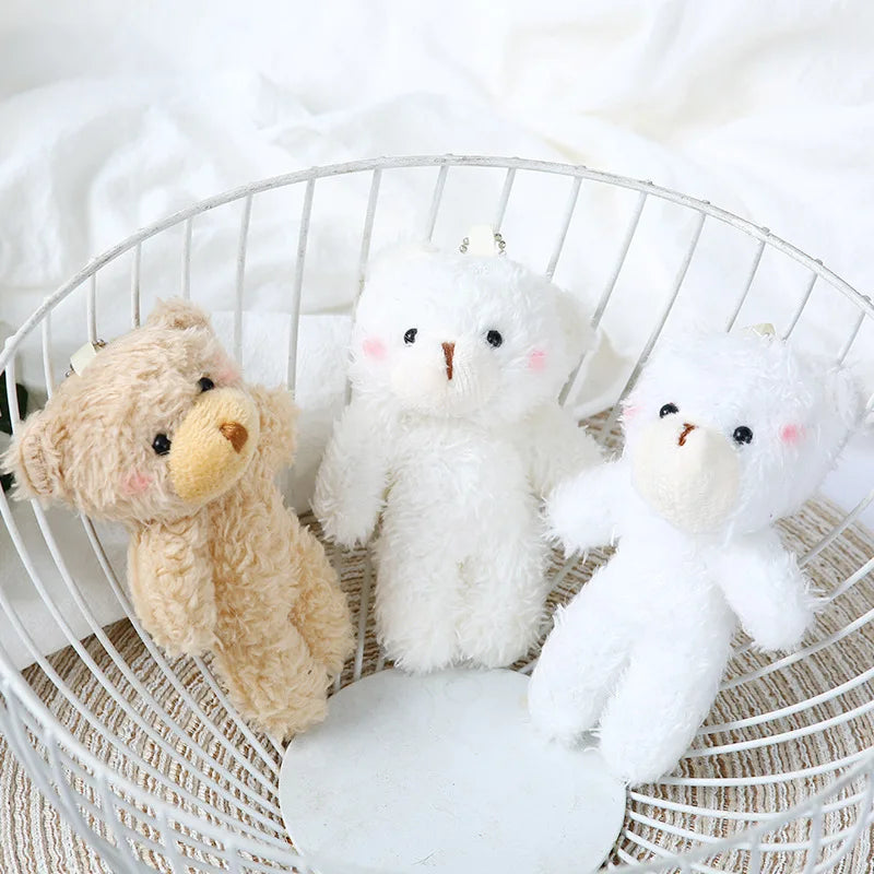 10/30/50pcs12cm Cute Blush Teddy Bear Cartoon Rabbit Bunny Animal Plush Stuffed Dolls Toys Keychain Pendent Small Gift Wholesale