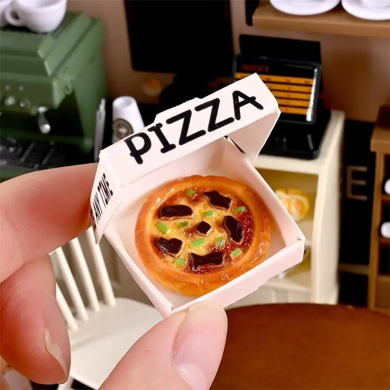 10 PCS Dollhouse Miniature Simulated Pizza Model Kitchen Food Accessories For Doll House Decor Kids Pretend Play Toys Gift
