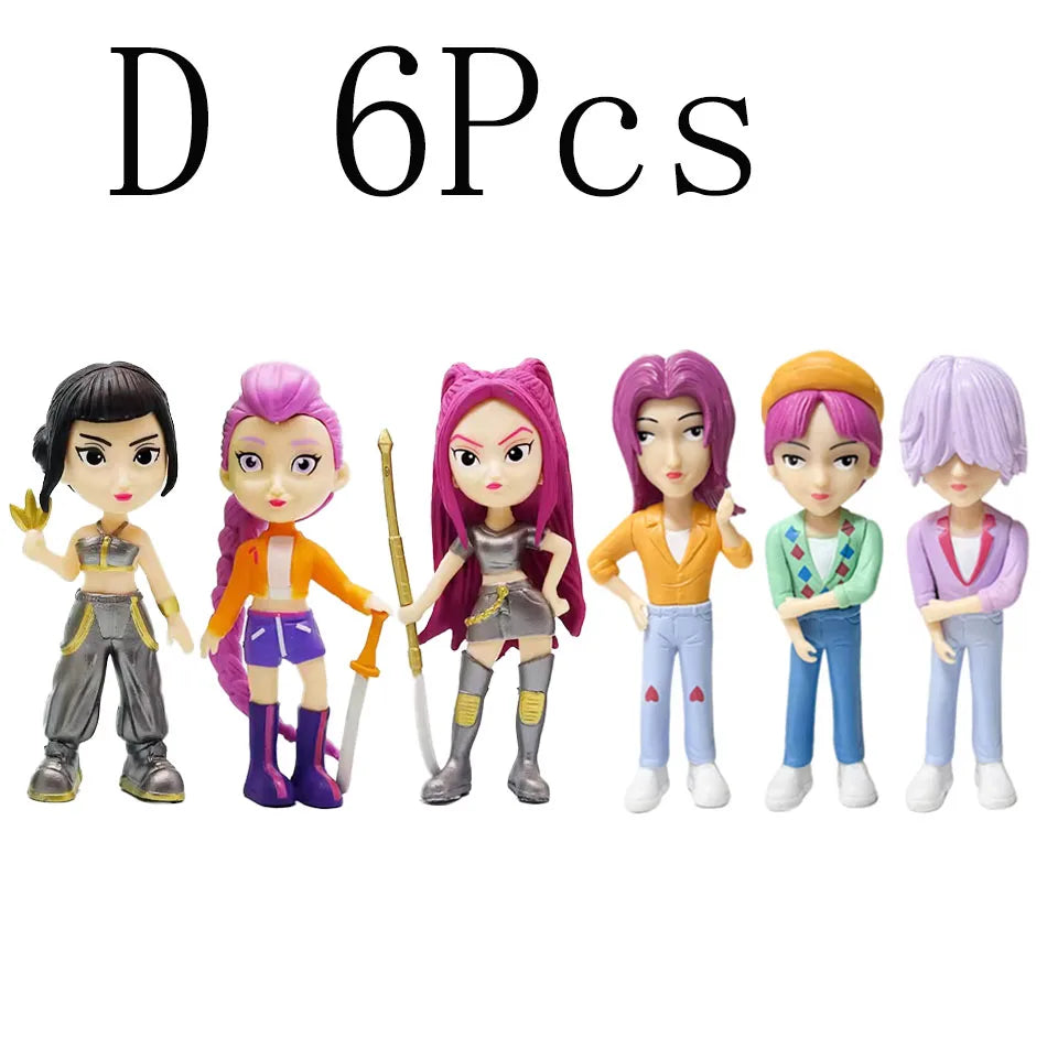 High Quality Kpop Devil Hunter Rumi Zoe Mira anime polyvinyl chloride character collection desktop trinkets Childrens