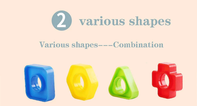 10/20pcs Set Screw Building Blocks Creative Mosaic Puzzle Toys For Children Plastic Insert Blocks Nut Shape Boys Educational Toy