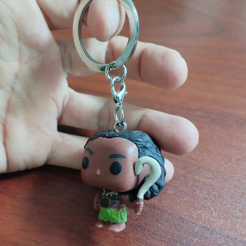 Disney Pixar Pocket Keychain The Incredibles ELASTIGIRL WRECK-IT RALPH MOANA MAUI Figure Model Toys for Children Christmas Gifts