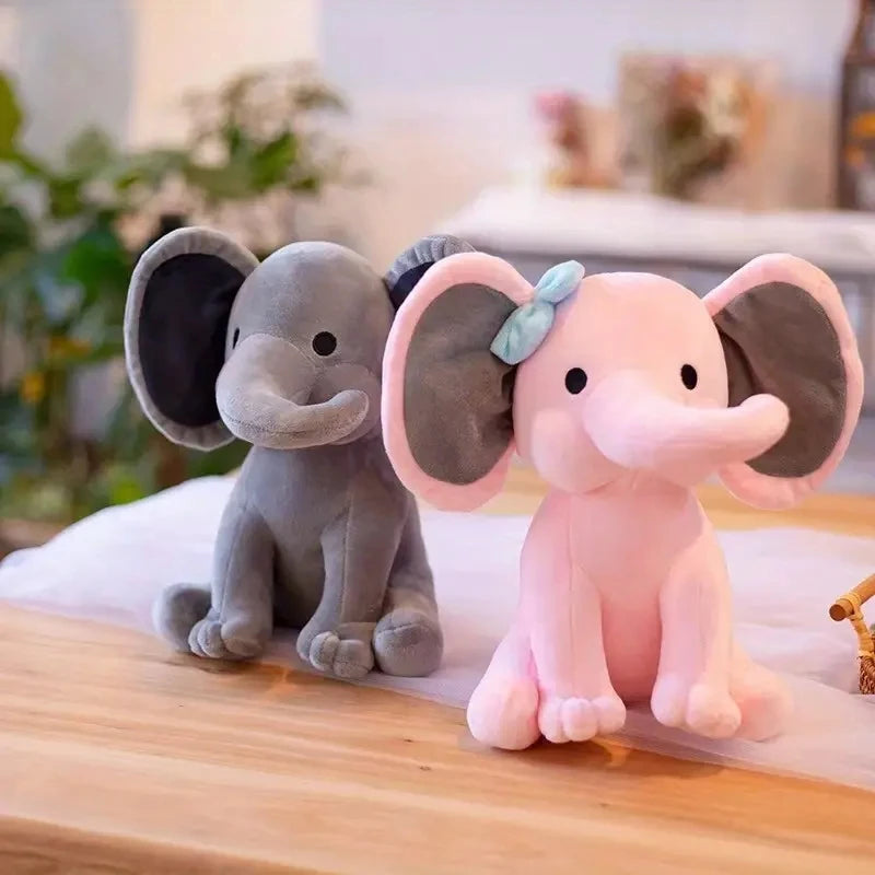 25cm Gray Elephant Stuffed Plush Toys Kawaii Animals Soft Sleeping Stuffed Pillow Doll Plushie for Baby Room Decorative Gifts