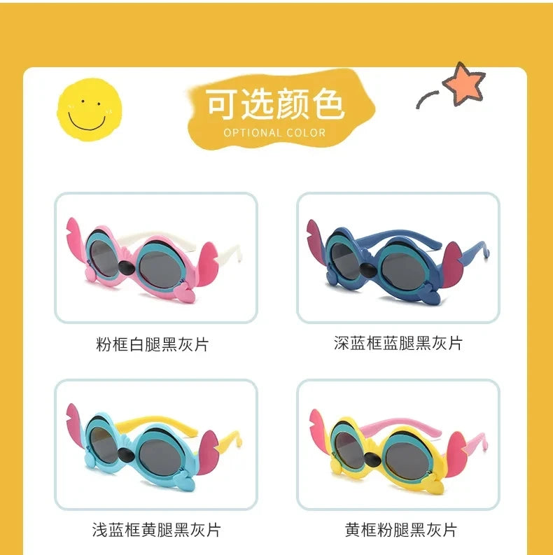 Disney Anime Lilo & Stitch Sunglasses Cute Cartoon Stitch Y2K Polarized Soft Sunglasses UV400 Anti-UVA UVB Outdoor Goggles Toy