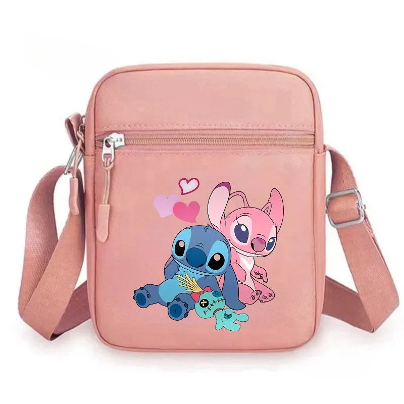 2026 Disney Latest Hot Selling Stitch Printed Boys and Girls Colorful Small Square Bag Casual Fashion Cute Women's Shoulder Bag
