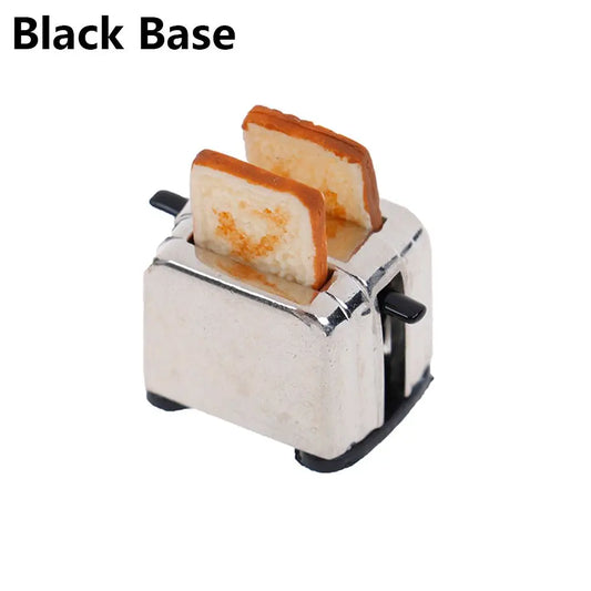 Cute Simulation Food Dollhouse Decorations Mini Kitchen Toy With 2PCS Bread Doll Accessories Miniature Toaster Toast Machine