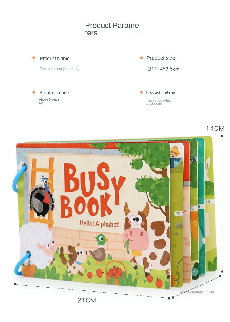 Busy Book Sticker Quiet Book for Kids Montessori Early Educational Toy Toddlers Matching Puzzles Game Baby Learning Toys Gifts