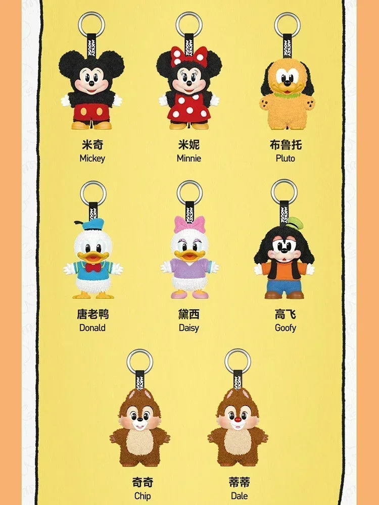POP MART Mickey Family Cute Together Keychain Series Blind Box Mystery Box Original Toy Doll Cute Anime Figure Desktop Ornament